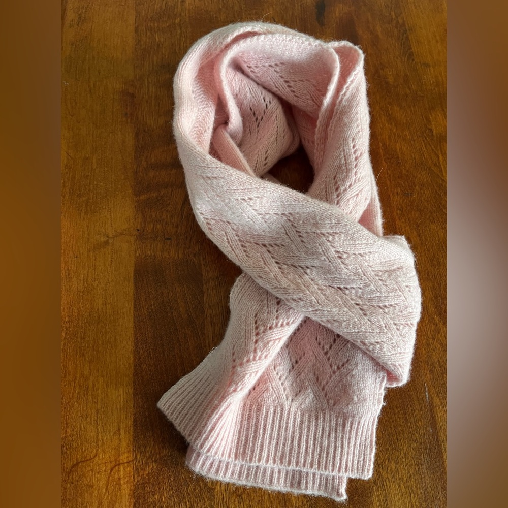 Pink knit scarf